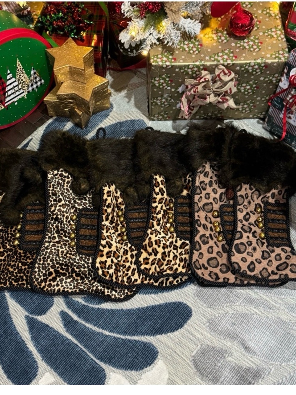 Leopard Print Donna Salyer Faux Fur Collar Scarf - Brown/Tan